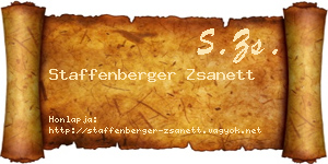 Staffenberger Zsanett névjegykártya